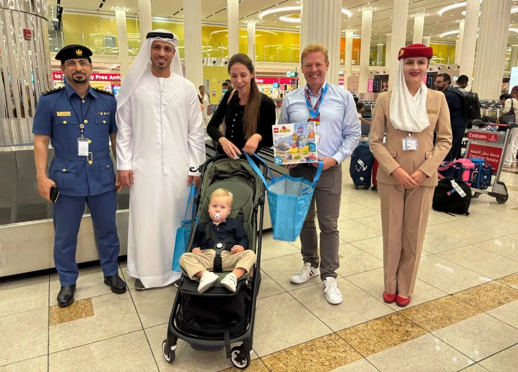 LEGOLAND Dubai Resort and Dubai Customs officials with happy families