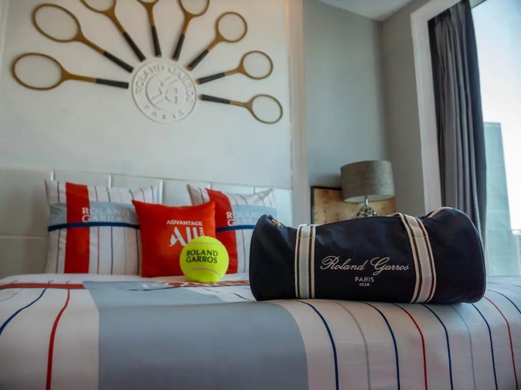 The new Roland-Garros Suite at Pullman Dubai Downtown offers a unique tennis-themed escape.