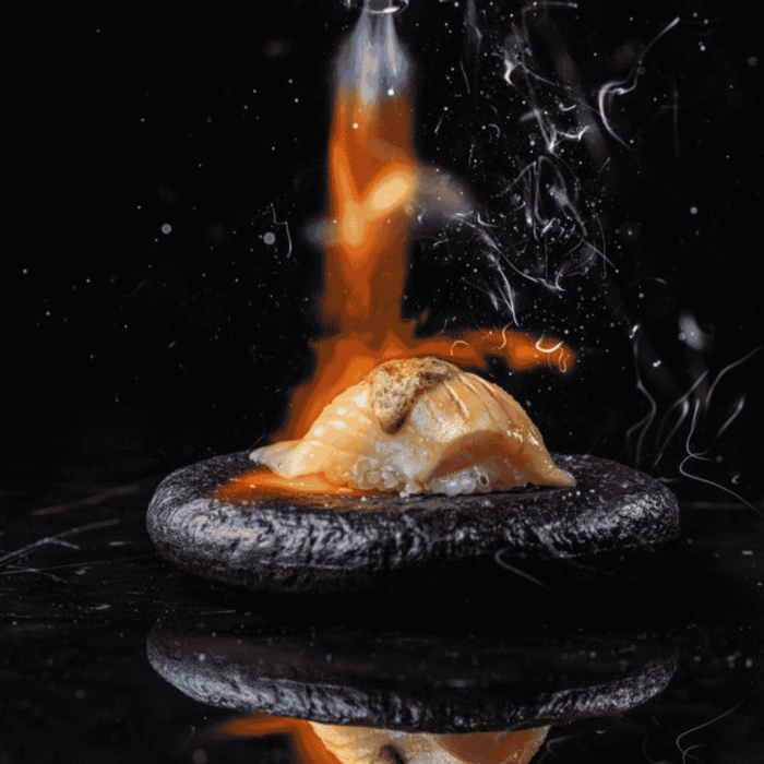 Narnia's inventive menu offers surprises like sushi without rice, and fish with white asparagus and cauliflower rice. Desserts include wagashi mochi and coconut “udon” pasta. Each dish pushes creative boundaries.