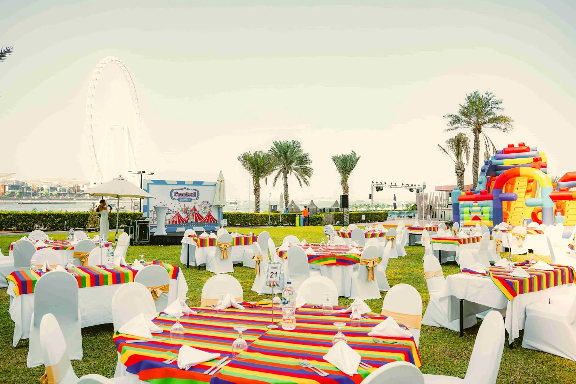 The Carnival Brunch returns to Sheraton Jumeirah Beach Resort (Every Saturday). Enjoy global cuisine, a live band, and family fun for AED 299.