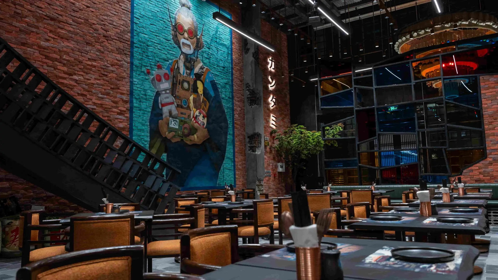 Kantami by Green Sand Concepts brings its post-apocalyptic Japanese izakaya theme to Riyadh’s Nawaf Square, featuring traditional techniques and modern interiors.