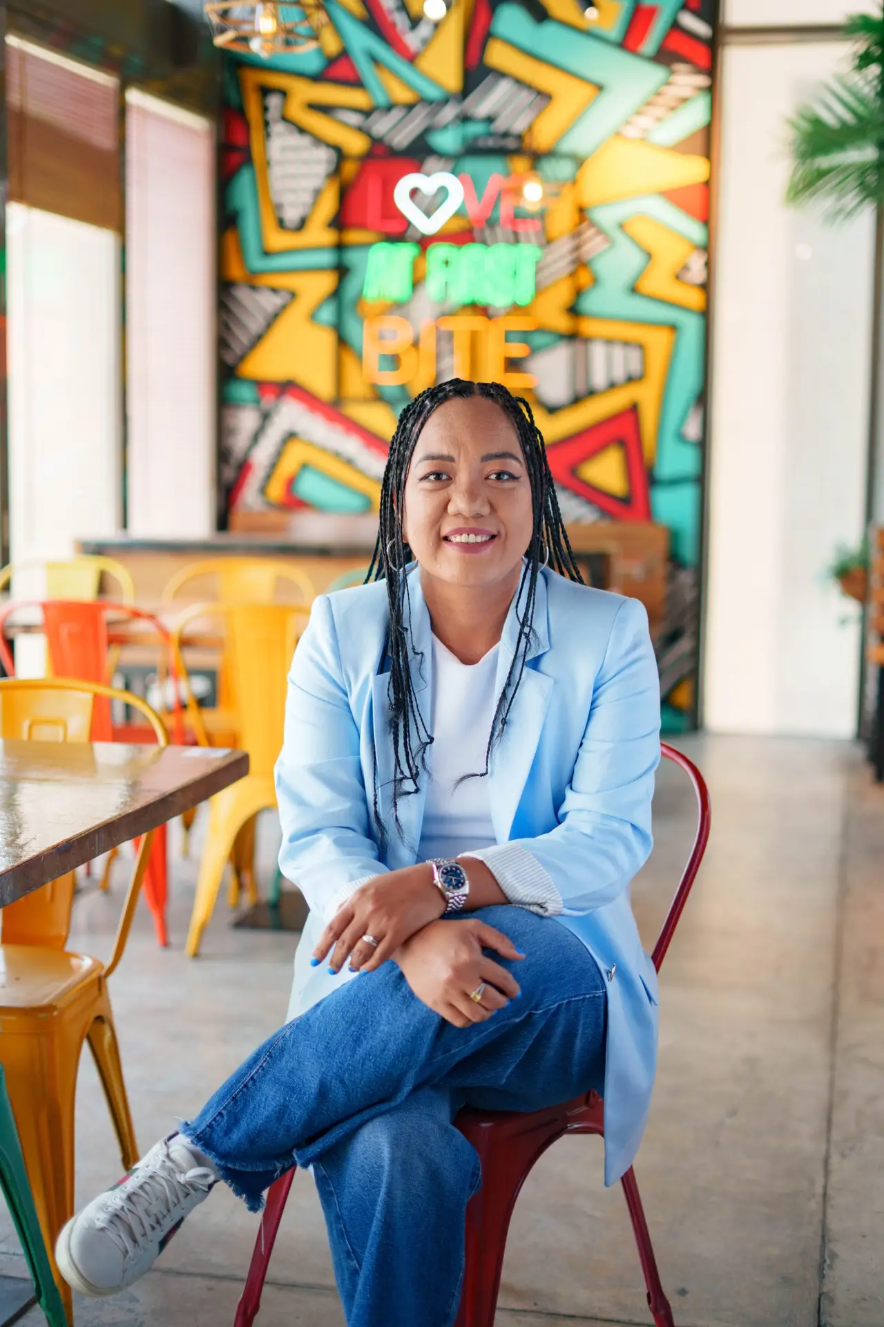 Lourds Adalia-Evertse, a Filipina expatriate and co-founder of Spice Grill Sharjah.