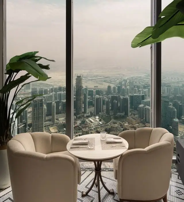 At.mosphere Lounge & Bar, Burj Khalifa Located on the 122nd floor, At.mosphere offers an Easter menu featuring an asparagus salad with tomato confit, lamb shoulder confit with sweet spices, and a caramel and vanilla floating island. When: 4 to 5 April, 12:30pm to 10:30pm Price: AED 290 (children dine free) Location: Burj Khalifa, Downtown Dubai